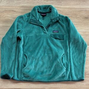 Patagonia Women’s Medium Turquoise 1/4 Zip Fleece Pullover Synchilla EUC